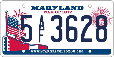 MD license plate 5AF3628
