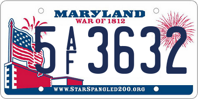 MD license plate 5AF3632