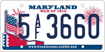 MD license plate 5AF3660