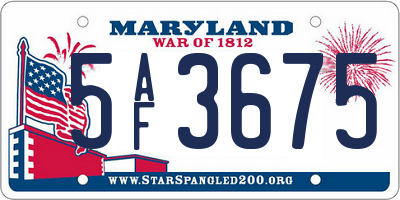 MD license plate 5AF3675