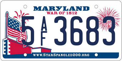 MD license plate 5AF3683