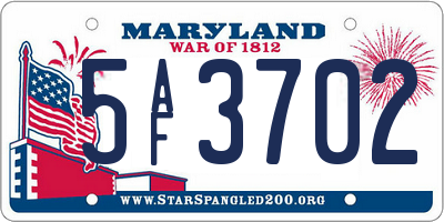 MD license plate 5AF3702