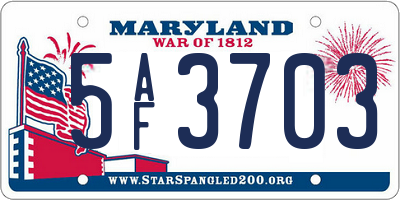 MD license plate 5AF3703