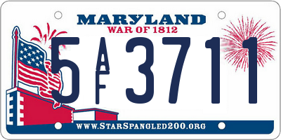 MD license plate 5AF3711