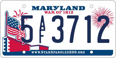 MD license plate 5AF3712