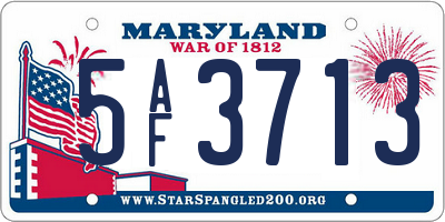 MD license plate 5AF3713