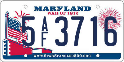 MD license plate 5AF3716