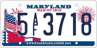 MD license plate 5AF3718