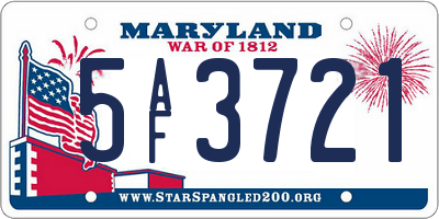 MD license plate 5AF3721