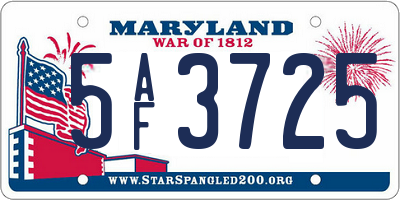 MD license plate 5AF3725