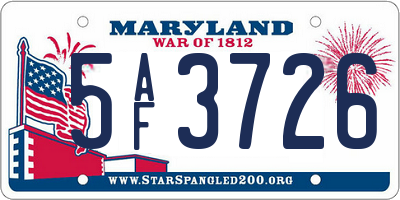 MD license plate 5AF3726
