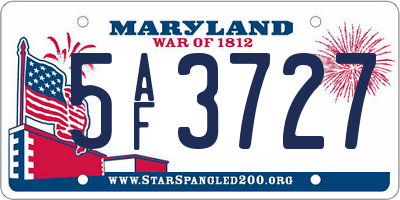 MD license plate 5AF3727