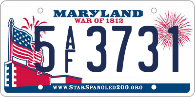 MD license plate 5AF3731