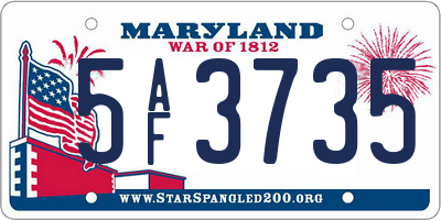 MD license plate 5AF3735
