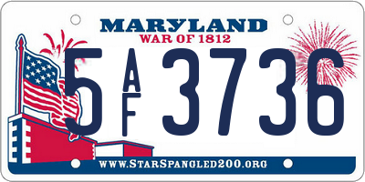 MD license plate 5AF3736