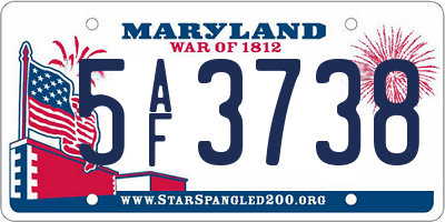 MD license plate 5AF3738