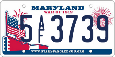 MD license plate 5AF3739