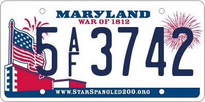 MD license plate 5AF3742