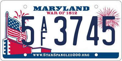 MD license plate 5AF3745