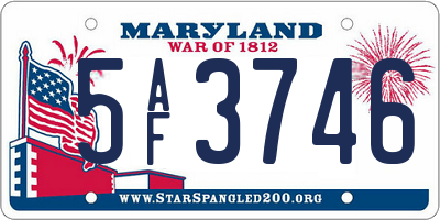 MD license plate 5AF3746