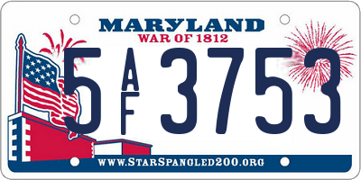 MD license plate 5AF3753