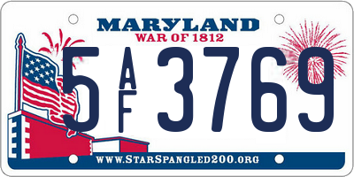 MD license plate 5AF3769