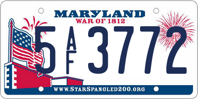 MD license plate 5AF3772