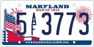 MD license plate 5AF3773
