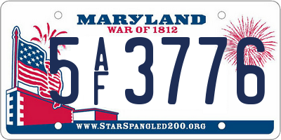 MD license plate 5AF3776