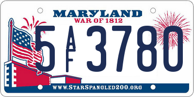 MD license plate 5AF3780