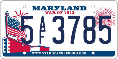 MD license plate 5AF3785