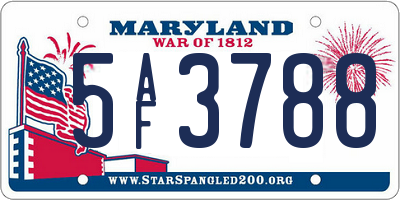 MD license plate 5AF3788