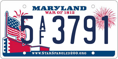 MD license plate 5AF3791
