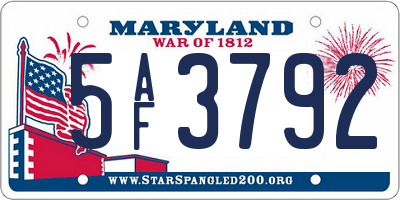 MD license plate 5AF3792