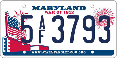 MD license plate 5AF3793