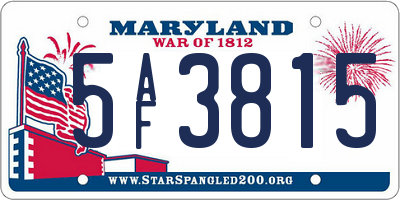 MD license plate 5AF3815