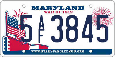 MD license plate 5AF3845