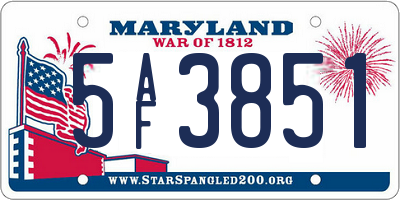 MD license plate 5AF3851