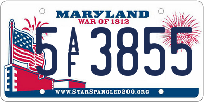 MD license plate 5AF3855