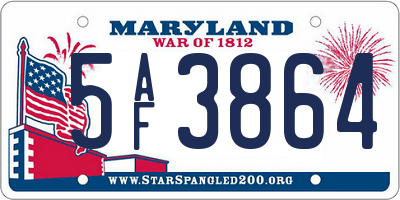 MD license plate 5AF3864