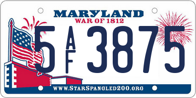 MD license plate 5AF3875