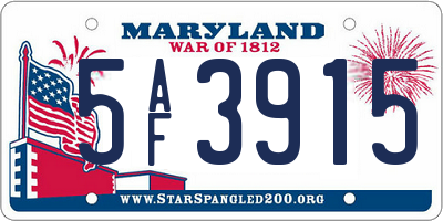 MD license plate 5AF3915
