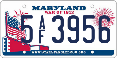 MD license plate 5AF3956