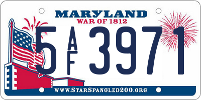 MD license plate 5AF3971