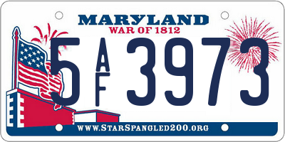 MD license plate 5AF3973