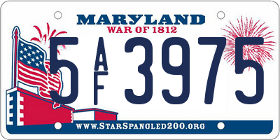 MD license plate 5AF3975