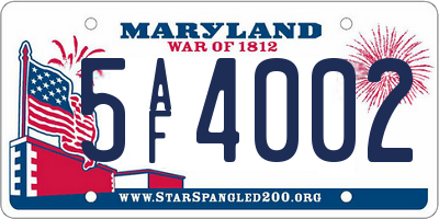 MD license plate 5AF4002