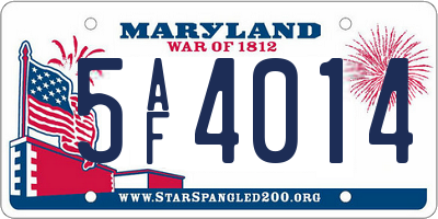 MD license plate 5AF4014