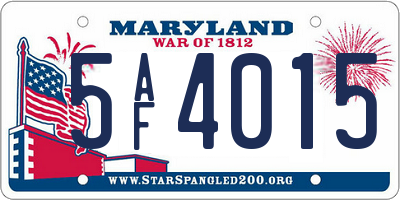 MD license plate 5AF4015