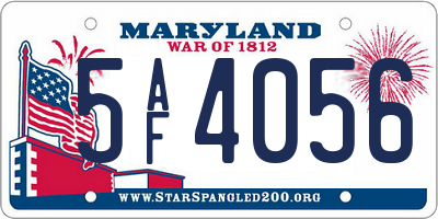 MD license plate 5AF4056